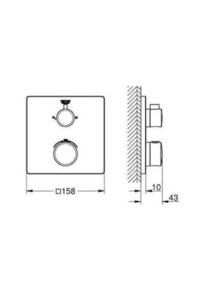 Grohe Grohtherm Termostatik Banyo/Duş Bataryası 2 Çıkışlı Divertörlü - 1022092430 Siyah