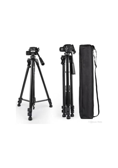 Siyah Büyük Profesyonel Kamera Ayarlanabilir Tripod Telefon Tutucu Tripot 140 Cm, Siyah 140 Cm