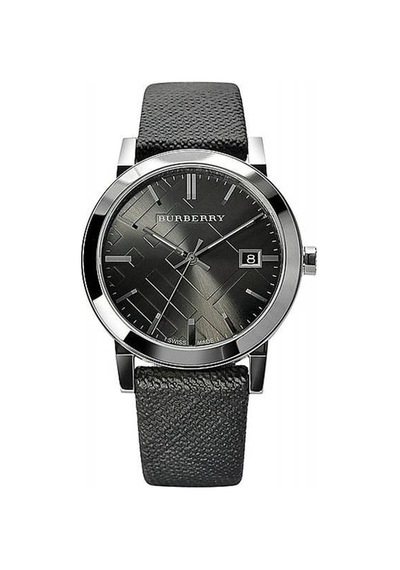 Burberry Uyumlu Bu9024 Siyah Deri Saat Kordonu