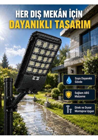 Lexroo Güneş Enerjili Dış Mekan Led Lambası Geniş Aydınlatma Açıl