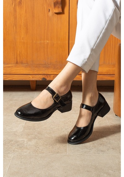 Dabab Shoes Clarıssa Kadın Siyah Ortopedik 4 Cm Topuklu Tokalı Yuvarlak Burun Balerin Babet Klasik Ayakkabı Dabab Shoes Clarıssa Kadın Siyah Ortopedik 4 Cm Topuklu Tokalı Yuvarlak Burun Balerin Babet Klasik Ayakkabı