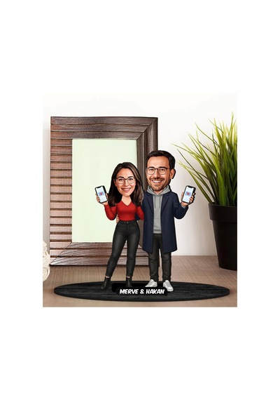 Bk Gift Kişiye Özel Sevgili Karikatürlü Ahşap Biblo -6, Fotoğraftan Karikatür, Sevgililer Günü Hediyesi, Ev Hediyesi Kobitmeyencom36333 Bk Gift