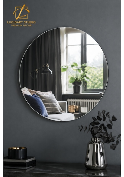 1 Bir Adet 20x20 Cm Yuvarlak Gümüş Pleksi Dekoratif Hafif Pleksi Modern Duvar Dekoru Oval Form Pleksi Gümüş Renk Modern Ev Dekorasyonu Gümüş Gümüş