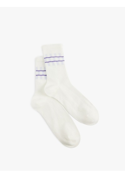 Koton Geometrik Desenli Soket Tenis Çorap Beyaz 6sak80361aa Beyaz