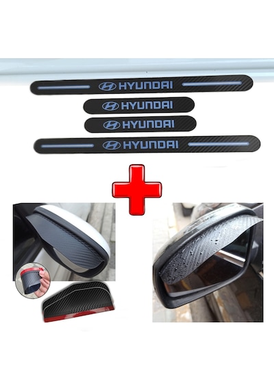 Hyundai Grubu Carbon Kapı Eşiği + Ayna Yağmur Koruyucu (552764803)