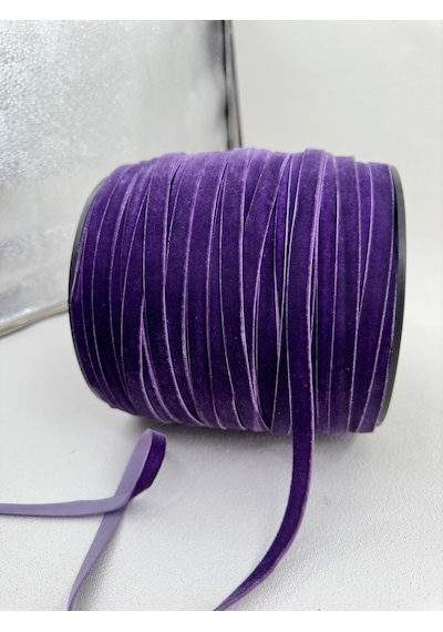 Paşateks- 1 Cm Düz Kadife-5 Metre-iü. Mor