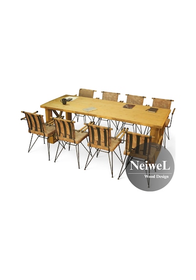 Neiwel Vean Doğal Ahşap Toplantı Masası x 80 x 140 Açık Ceviz
