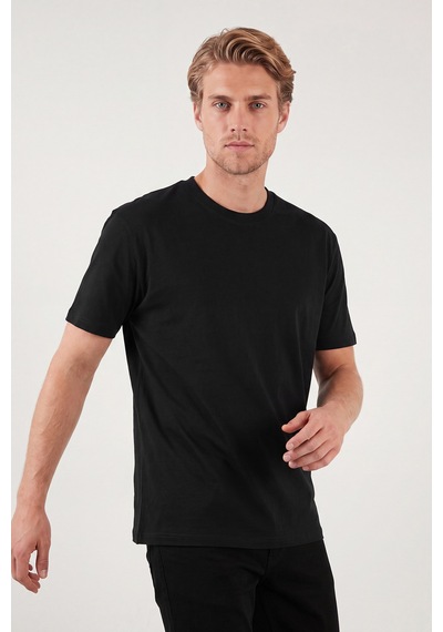 Buratti Pamuklu Relaxed Fit Bisiklet Yaka Basic T Shirt Erkek T Shirt 5905884 Siyah