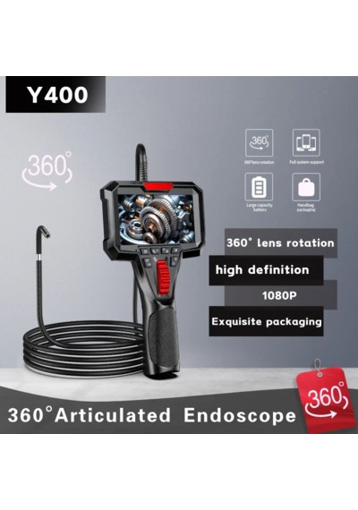 Y400 360 Derece Oynar Başlı 6mm Lens Çapı 1 Metre Endüstriyel Boroskop Yılan Kamera