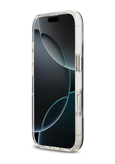 Apple Uyumlu iPhone 17 Kılıf Guess Lisanslı Metal Kamera Çerçeveli Simli Peony Aynalı Kapak Gümüş Gümüş