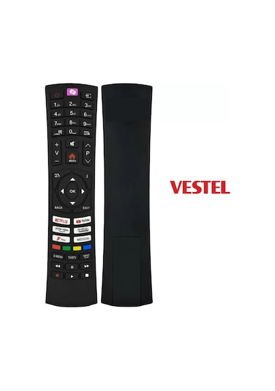 Vestel İle Uyumlu Netflix Youtube Twich Medion Tuşlu Akıllı Televizyon Kumandası
