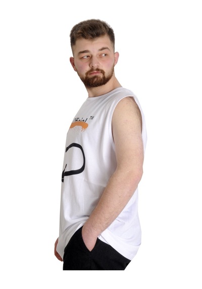 Mode Xl Büyük Beden Erkek Atlet Man 23009 Beyaz 001