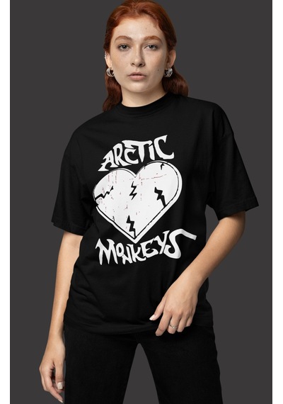 Sevbano Arctic Monkeys Baskılı Unisex Oversize Efsane Müzik Grubu Tişört Siyah