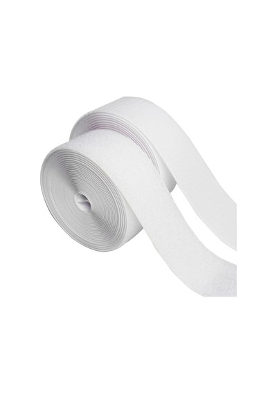 Dünya Magnet 3 Metre Beyaz Cırt Cırtlı Bant, En 5cm Kaliteli Cırt Bant, Çırt Çırt Band, Çift Taraflı Cırt