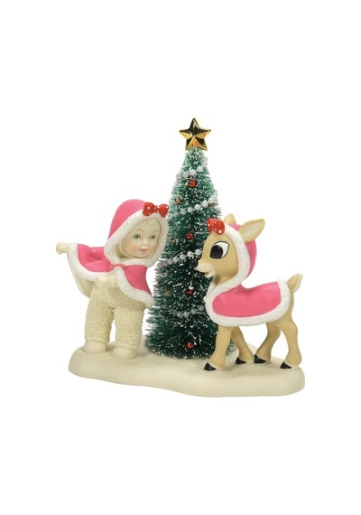 Snowbabies Rudolph Kırmızı Burunlu Ren Geyiği Mutlu Noeller Clarice Heykelcik, 15 Cm, Çok Renkli Diğer