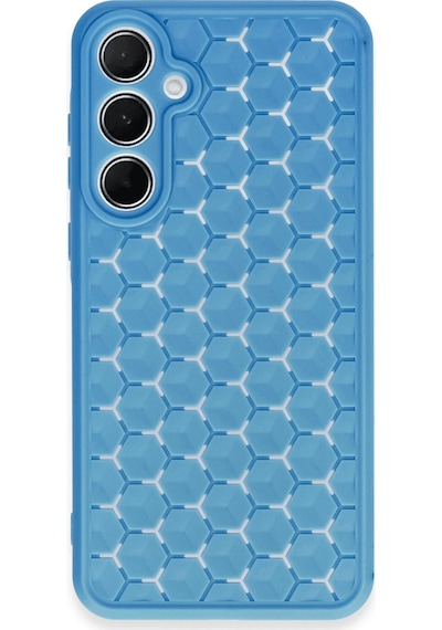 Gld-spt- Newface Samsung Uyumlu Galaxy A55 5g Kılıf Petek Silikon Kapak - Mavi