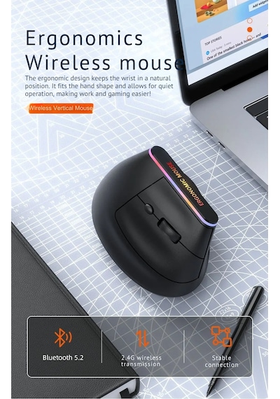 Monozone Ergonomik Kablosuz Mouse Rgb Işıklı Bluetooth Dikey Duruş Tasarımı Taşınabilir Sessiz Bt+2.4g Çift Modlu Ofis Oyun Evrensel Kullanım İçin Ergonomik Mouse Monozone Ergonomik Kablosuz Mouse Rgb Işıklı Bluetooth Dikey Duruş Tasarımı Taşınabilir Sessiz Bt+2.4g Çift Modlu Ofis Oyun Evrensel Kullanım İçin Ergonomik Mouse