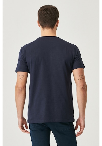 Ac&Co / Altınyıldız Classics Erkek Lacıvert-lacıvert Slim Fit Bisiklet Yaka 2'li Düz Tişört Paketi Lacıvert-lacıvert Lacivert