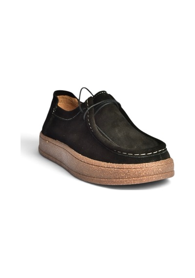Fox Shoes V999646461 Siyah Hakiki Deri Süet Kadın Ayakkabı