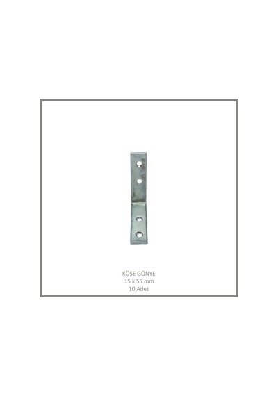Köşe Gönye, Sac Gönye, 15 X 55 Mm 10 Adet Metalik