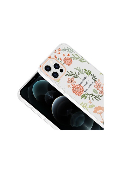 iPhone 12 Kılıf Kamera Korumalı Desenli Zore Klip Kapak - Beautiful -