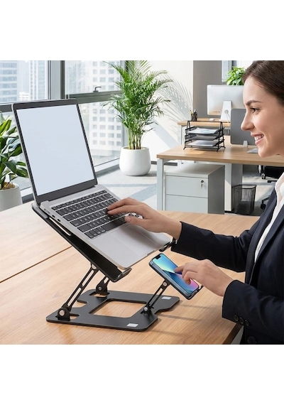 Büro Ev Ofis Cihazları İçin Alümetal Ayarlı Katlanır Laptop Telefon Standı Diğer