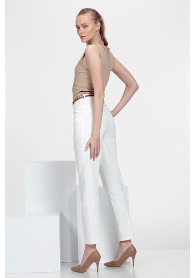 Cigarette Fit Pantolon Beyaz