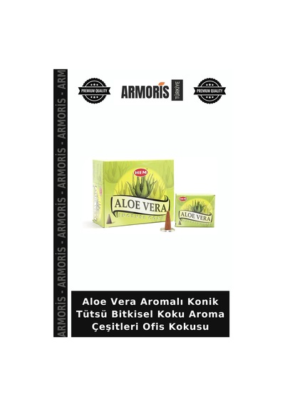 Aloe Vera Aromalı Konik Tütsü Bitkisel Koku Aroma Çeşitleri Ofis Kokusu