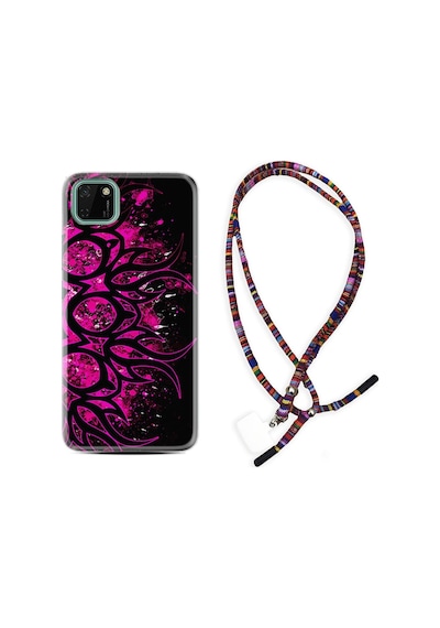 Huawei Y5P Kılıf Rasta Boyun Askılı Purple Knife 1692