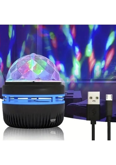 Mini Usb'li, 3 Watt, Sihirli Rgb, Led, Disko Topu,