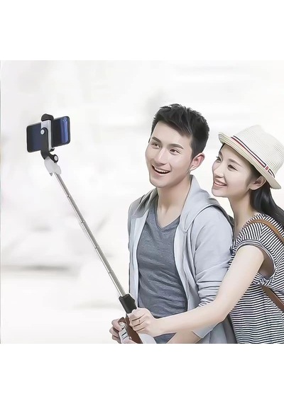 Else Nippon, Bluetooth Kumandalı Selfie Çubuğu - Monopod - Tripod Vlog Telefon Tutucu Siyah Standart