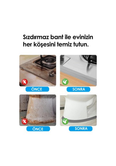3.2 Mt Su Sızdırmaz Geçirmez Bant Lavabo Küvet Tezgah Kenar Bandı Banyo Mutfak Pencere Yalıtım Bandı