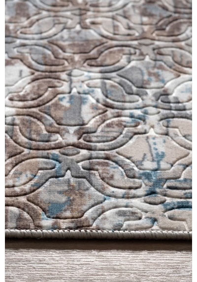 Raschel Carpet Mavi-kahve Emboss Çökme Kalın Yumuşak Kaymaz Özel Taban Halı Yolluk
