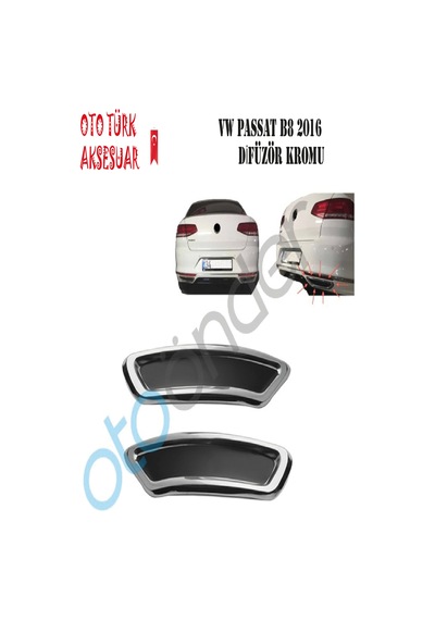Vw Passat B8 2016 Ve Üstü Difüzör Kromu 2 Parça