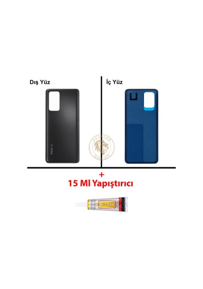 Yapıs Tırıcı Poco F5 Pro Siyah Yapıs Tırıcı Arka Pil Kapağı Batarya Kapağı + B-7000 Yapıştırıcı Çok Renkli