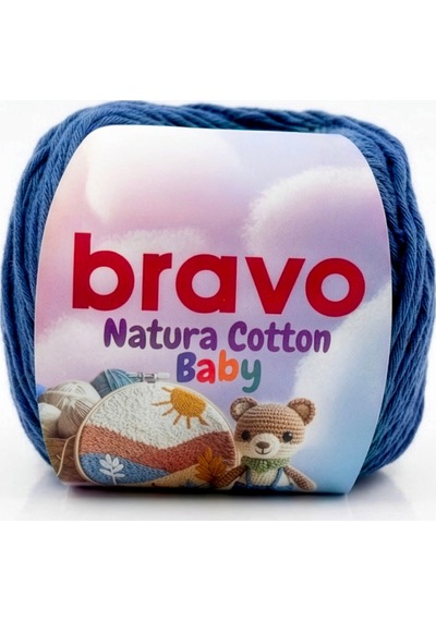 Natura Cotton Baby Saks Mavi 601 %100 Pamuk Koton Bebek Ve Amigurumi Punch Panç El Örgü İpi 50 Gr 130 Mt