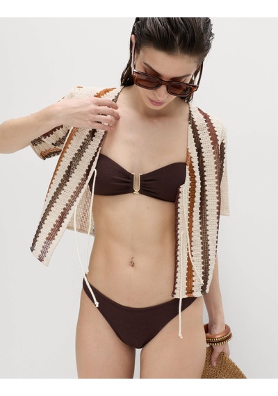 Marks & Spencer Dokulu Yüksek Kesim Bikini Altı T52000038L Gri