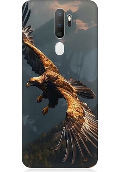 Oppo A5 2020 Uyumlu Uçan Kara Kartal Desenli Silikon Kılıf