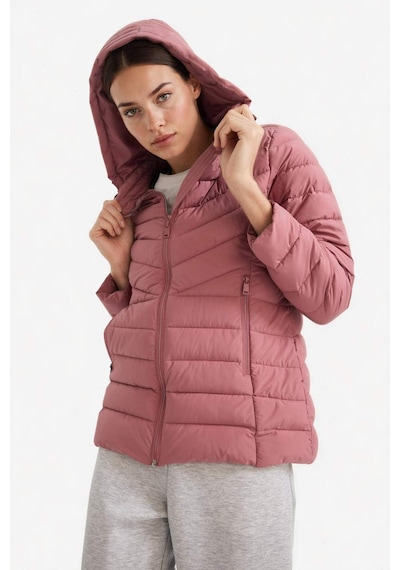 Defacto Defactofit Su İtici Regular Fit Kapüşonlu Fermuarlı Cepli Şişme Mont E9253ax25aubr226 Bordo-br226
