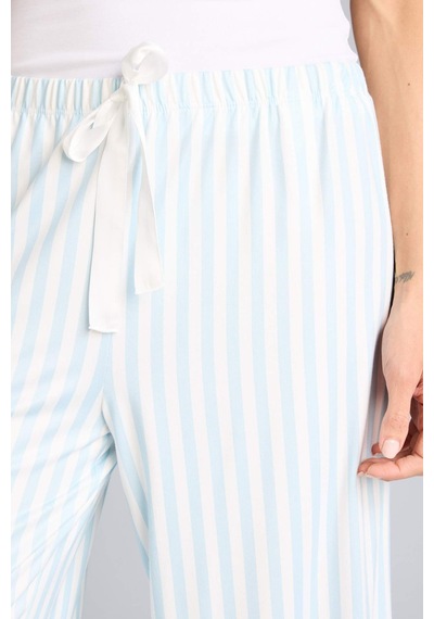 Defacto Regular Fit Çizgili Uzun Pijama Altı F6990ax26spbe772 Mavi-be772