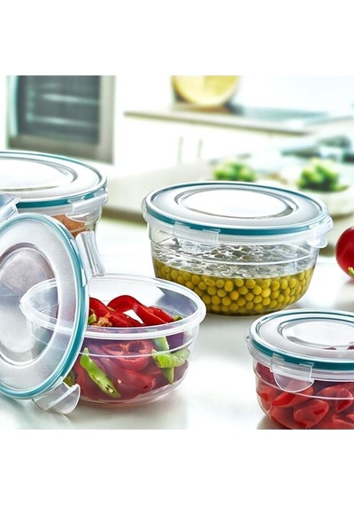 3'lü Yuvarlak Saklama Kabı Küçük Boy Lc-410 Plastik Turuncu Diğer