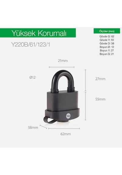 61mm Marine Asma Kilit Pvc Kaplamalı