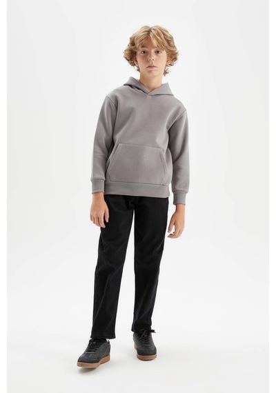 DeFacto Erkek Çocuk Cepli Kapüşonlu Kalın Okul Sweatshirt C7565A824AUGR436 DeFacto Erkek Çocuk Cepli Kapüşonlu Kalın Okul Sweatshirt C7565A824AUGR436