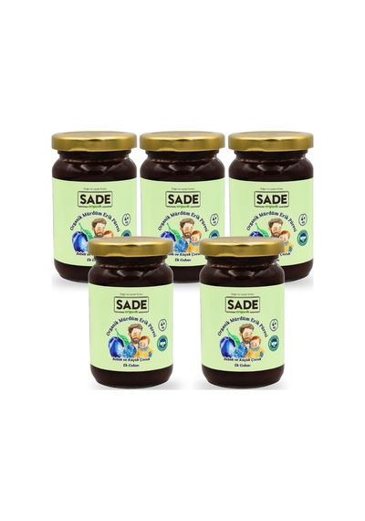 Sade Organik Mürdüm Erik Püresi 100 Gr. 5 Li