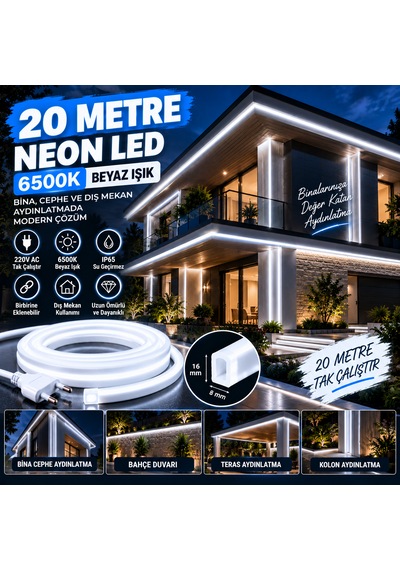 Tak Çalıltır Ultra Esnek Güçlü Aydınlatma Noas Yl42-0001 20 Metre 6500k Montaj Aparatı Dahil Beyaz Neon Led 220v Tak Çalıştır Ip65 Esnek Hortum Led 8x16 Mm Iç Dış Mekan 120 Led Beyaz-6500K Tak Çalıltır Ultra Esnek Güçlü Aydınlatma Noas Yl42-0001 20 Metre 6500k Montaj Aparatı Dahil Beyaz Neon Led 220v Tak Çalıştır Ip65 Esnek Hortum Led 8x16 Mm Iç Dış Mekan 120 Led Beyaz-6500K