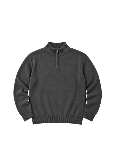 Battalmoda Erkek Büyük Beden Antrasit Hattush Dik Yaka Cepli Triko Hırka 3xl-4xl-5xl-6xl
