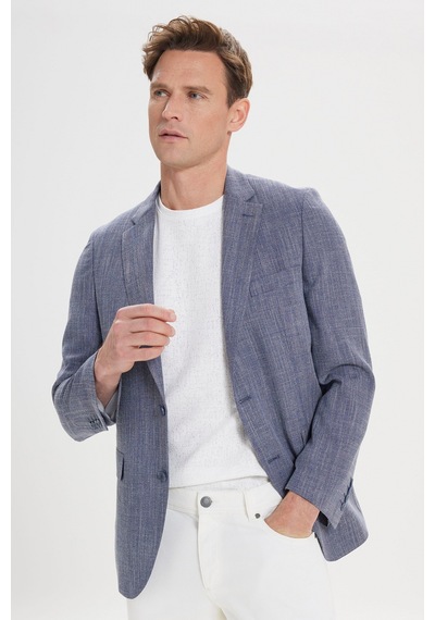 AC&Co / Altınyıldız Classics Erkek Lacı Comfort Fit Rahat Kesim Mono Yaka Diagonal Desenli Blazer Ceket Lacı AC&Co / Altınyıldız Classics Erkek Lacı Comfort Fit Rahat Kesim Mono Yaka Diagonal Desenli Blazer Ceket Lacı