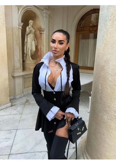 Havens Amanda Gömlek Detay Elbise Siyah