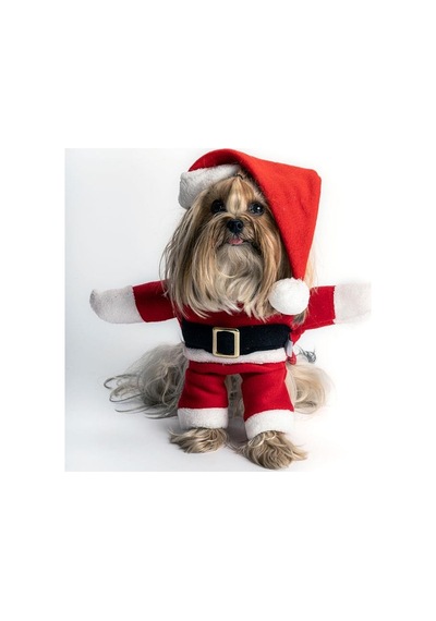 Noel Baba Kostüm Büyük Irk Köpeklere Uygun Polar Göğüs 68-75 CM Sırt 65 CM