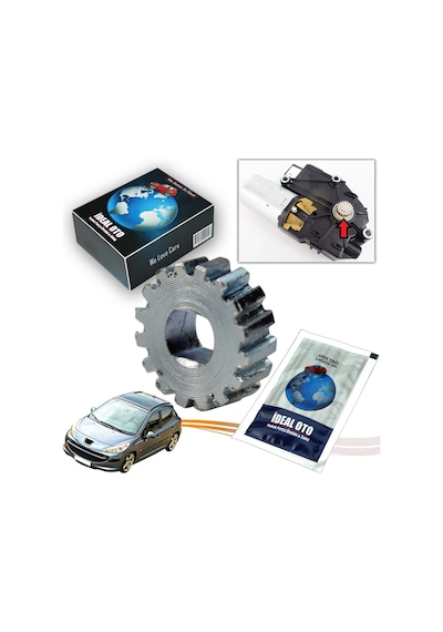 Peugeot Sunroof Cam Tavan Motor Dişlisi 16 Diş 1,4 Cm /4,7 Mm Çelik & Grease Yağı